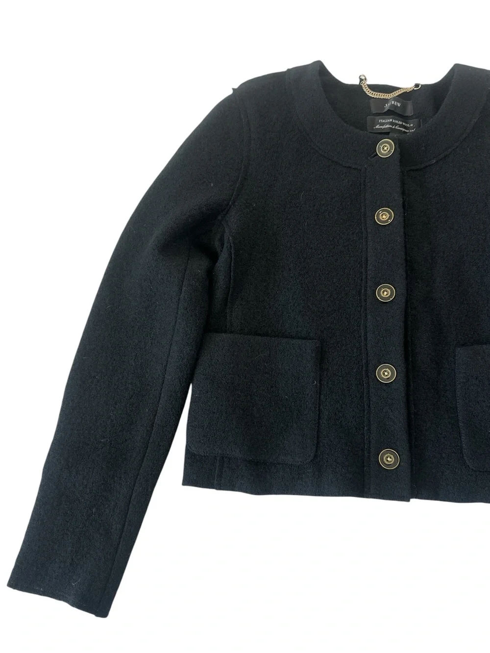 J. Crew Italian Boiled Wool Cardigan Sweater